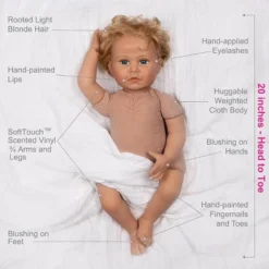 Paradise Galleries Reborn Toddler Girl Doll Lovey, 20 Inch With Medium Skin Tone, Light Blonde Hair And Blue Eyes, Made In SoftTouch Vinyl -Wild Republic Store GUEST 0a4858e4 fd08 4bcf ab1b 2234a54bb267