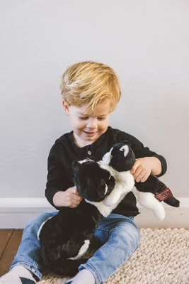 Bearington Collection Domino Plush Stuffed Animal Black And White Tuxedo Cat 15" 4 Bearington Collection Domino Plush Stuffed Animal Black And White Tuxedo Cat 15" - Image 2