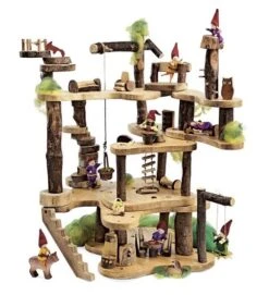 HearthSong Tree Blocks 34-Piece Tree Fort Kit, Includes Platforms, Staircase, Bridges, And More