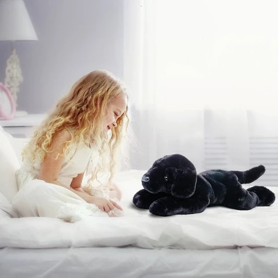 FAO Schwarz Toy Plush Lying Labrador 15" - Black 3 FAO Schwarz Toy Plush Lying Labrador 15" - Black