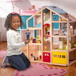 Melissa & Doug Hi-Rise Wooden Dollhouse With Furniture, Garage And Working Elevator -Wild Republic Store GUEST 7a0d0362 ba92 4fea 8d7d cedafeea745f