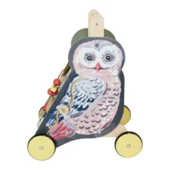 Manhattan Toy Wildwoods Owl Wooden Push Cart With Shape Sorter And Basket, Serrated Oval, Spinners, Bead Run And More -Wild Republic Store GUEST 8060acea d25a 4163 b243 242ab2191321