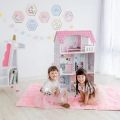 Teamson Kids 'Wonderland' Children's 2 In 1 Doll House & Play Kitchen TD-12515P -Wild Republic Store GUEST 8abe9936 d23b 445d 8241 28670f4ebd5a