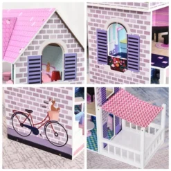 Qaba Kids Wooden Multi-Level Dream House Villa Kit With Furniture And Accessories 14 Qaba Kids Wooden Multi-Level Dream House Villa Kit With Furniture And Accessories -Wild Republic Store GUEST 8ca9e1c5 88f4 42c3 9fb0 00eefbe12d0e