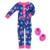 Sophia’s One Piece Winter Pajamas And Slippers For 14.5" Dolls, Blue/Hot Pink -Wild Republic Store GUEST 90d9e268 8e62 4b13 9ec5 c555e1e7edfe