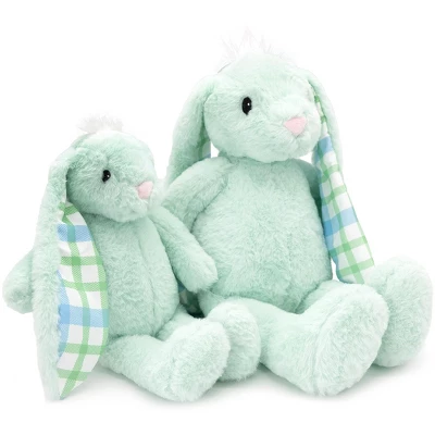 Plushible Green Plaid Eared Bunny 5 Plushible Green Plaid Eared Bunny - Image 3