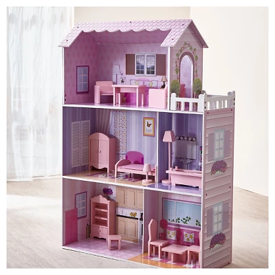 Teamson Kids Fancy Mansion Doll House With 13pcs Furniture 3 Teamson Kids Fancy Mansion Doll House With 13pcs Furniture