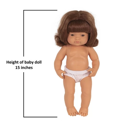 Miniland Educational Anatomically Correct 15" Baby Doll, Girl, Red Hair 4 Miniland Educational Anatomically Correct 15" Baby Doll, Girl, Red Hair - Image 2