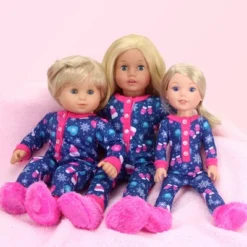 Sophia’s One Piece Winter Pajamas And Slippers For 14.5" Dolls, Blue/Hot Pink -Wild Republic Store GUEST b8f38b04 cd96 422e 9343 b15c0c694350