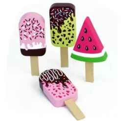 Sophia’s Assorted Wooden Ice Cream Popsicle Bars, Multicolor
