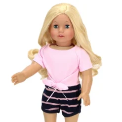 Sophia’s 2 Piece Summer Outfit With Tie Front Tee And Striped Shorts For 18" Dolls, Pink/Navy -Wild Republic Store GUEST bfe61989 66a1 44d7 8652 0fab1cdc9ba2