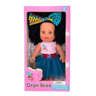 Orijin Bees Curly Swizzy 12" Baby Bee Doll - Black Hair With Brown Eyes 6 Orijin Bees Curly Swizzy 12" Baby Bee Doll - Black Hair With Brown Eyes - Image 4