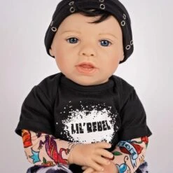 Paradise Galleries Reborn Toddler Boy Doll Lil' Rebel, 21 Inch With Black Rooted Hair And Blue Eyes, Made In GentleTouch Vinyl -Wild Republic Store GUEST d3e9cc76 d2f7 4c29 a70a a286f369e480