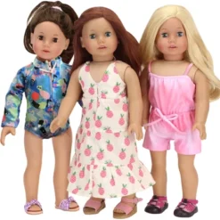 Sophia’s Colorful Collage Print Long Sleeve Rash Guard Swimsuit For 18" Dolls, Blue -Wild Republic Store GUEST d6270dda fb8c 4bbe b884 5daf615fbda5