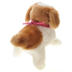 Insten Cute Barking Dog Toy, Somersault Puppy Toys Can Sit, Walk, And Flip, White And Brown