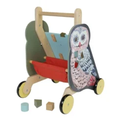 Manhattan Toy Wildwoods Owl Wooden Push Cart With Shape Sorter And Basket, Serrated Oval, Spinners, Bead Run And More -Wild Republic Store GUEST faf52753 9915 41df 8abd cb4516e4adc8